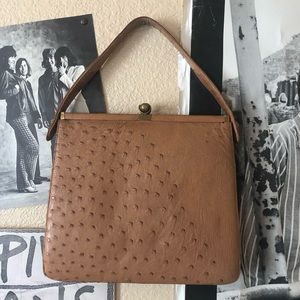 Vintage Ostrich Leather Handbag